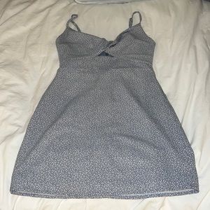 Blue key-hole strap dress